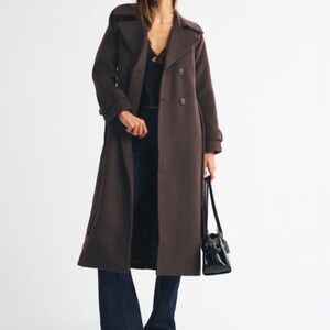 Abercrombie and Fitch Carrie Wool Blend Trench Coat